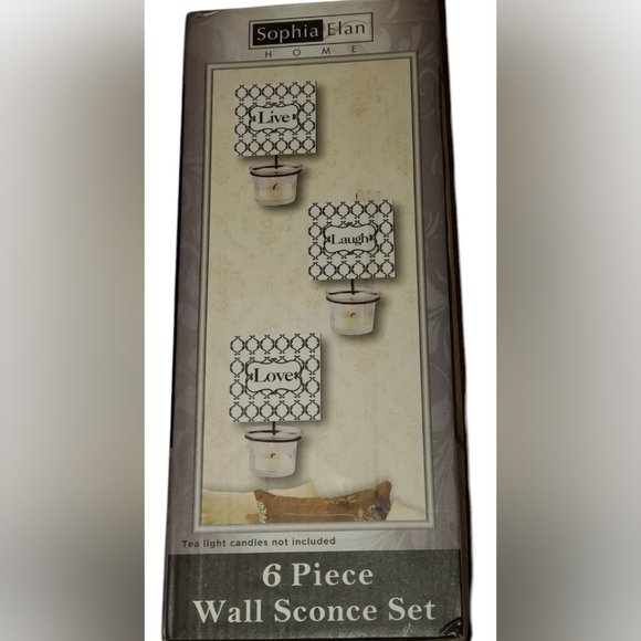 Sophia Elan Live, Love, Laugh Wall Scone Set - Picture 1 of 3